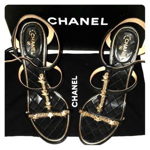 Chanel black sandals